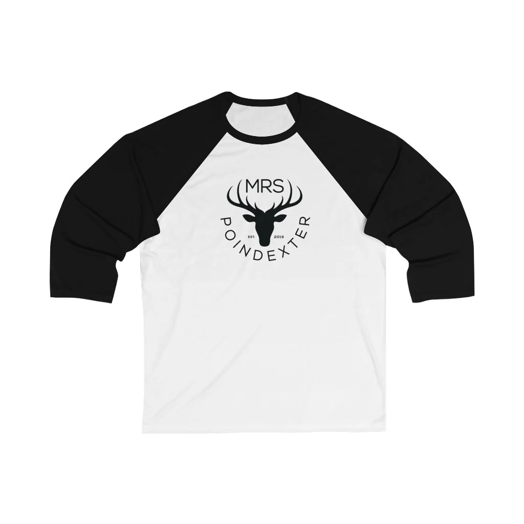 Mrs. Poindexter- Deer - Unisex 3\4 Sleeve Baseball Tee - Image 3